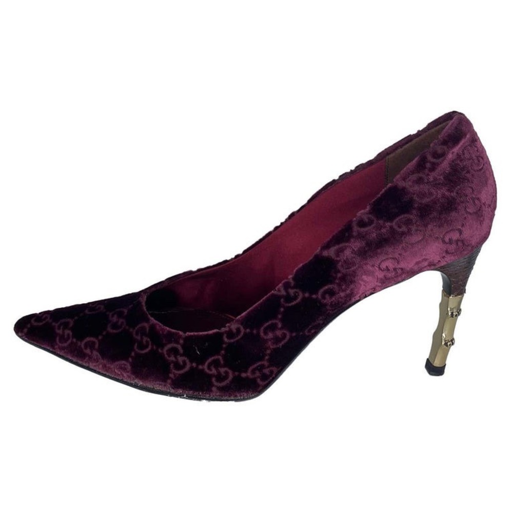 Rare Burgundy Velvet Gucci Heel